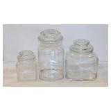 5 glass kitchen canister jars