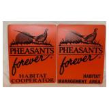 3 plastic pheasant & turkey hunting signs,