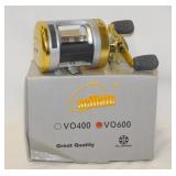 Scillate VO600 baitcast fishing reel in box w/ 5