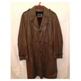 Vintage Sears leather dress coat jacket w/