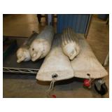 5 inflatable boat bumper fenders, longest 24"