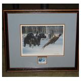 2 pencil signed Illinois Habitat stamp prints: