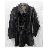 Unbranded leather jacket coat w/ belt
