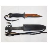USN US Navy combat military knife & scabbard, 6"