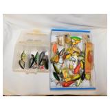 Fishing lures, some new - Plano storage box