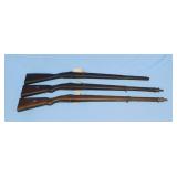 3 Mannlicher G98 Mauser rifle stocks