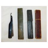 3 antique straight razors & cases: H. Boker & Co.