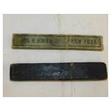 2 antique straight razors w/ yellow handles: