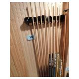 Eight place pool cue rack - 10 piece cue &