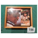 Two Dale Earnhardt autographs in 15x12 Oak frame,