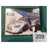 Ryan Newman #12 autographed 8x10 promo card,