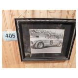 #8 stock car photo, framed, 16" x 13"