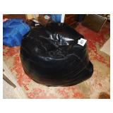 Black vinyl bean bag chair