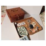 Cute little sewing basket - note cards - sewing