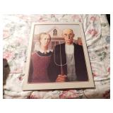 American Gothic print, 23" x 19" - poster frame