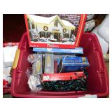 Outdoor Christmas lights, lg. tote with lid: path