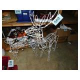 Two animated wire deer, lg. one 44.5", lighted