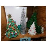 Asst. Christmas trees: white "Silent Night" -