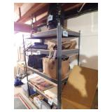 Metal framed shelving unit w/ five shelves