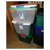 3 storage totes: Rubbermaid fresh tops - 2