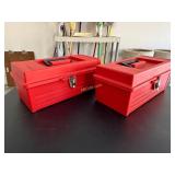 Pair of Red Tool Boxes with Contents