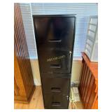 Pair of 2 Drawer Black Metal Filing Cabinet,