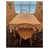 6pc Windsor Bow Back Dining Room Chairs with Pine
