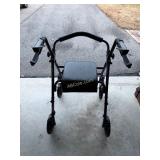 Blue/Black Drive Rolling Walker with Seat and