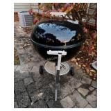 Black Weber Round Charcoal Grill on Wheeled Base
