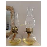 3- Oil Lamps and Partial Bottle of Lamp Oil