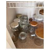 Large Variety of Glass Containers with Lids,
