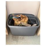 Grey Tote Filled with BBQ Accessories and Large