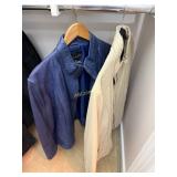 100% Lamb Leather Cream Jacket, Size Large, 100%