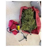 6ï¿½ Pre-Lit Christmas Tree in Burgundy Tote Bag