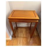 Maple Oriental Hardwood Side Table with Carved