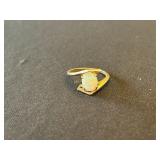 14K Yellow Gold Ring with Opal Cabochon, Size 7