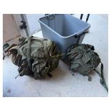 2- Military Backpack with Content, Green Fleece