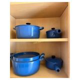 Le Creuset Blue 4pc Cookware Set, Enamelware