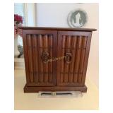 Mahogany 2-Door Desktop Jewelry Box, Lot of
