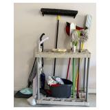 Resin Garden Tool Organizer, Variety of Brooms,