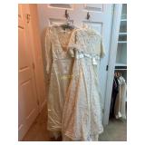 White Satin/ Lace Wedding Dress Medium **Has
