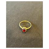 14K Yellow Gold Ring with Dragons Eye Garnet