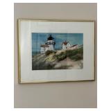Lighthouse Art in Gold Frame, Sand Dunes with