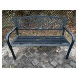 Black Wrought Iron Bench, Measures: 50ï¿½W x 22ï¿½D x
