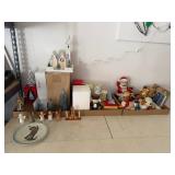 2- Santa Figurines, Puppy Toy Figurines, 3pc