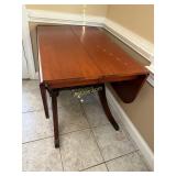 Brass Cap Drake Footed Drop Leaf Table Duncan