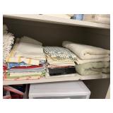 Shelf of 2 Towels, Bath Matts, and Dish Towels,