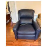 Barcalounger Nixon Navy Blue Leather Recliner,