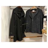 Calvin Klein Black 3/4 Length All Season Jacket,