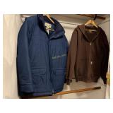 LL Bean Navy Blue Large Winter Coat, Brown